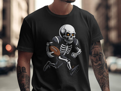 American Football Skeleton Halloween Spooky Sports Football Fan T-Shirt