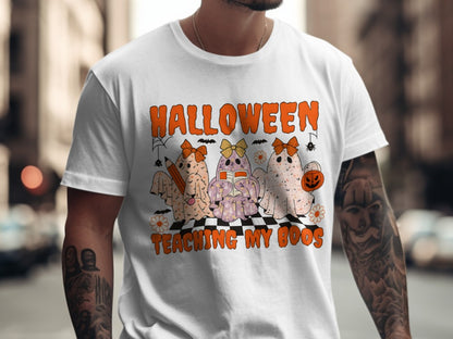 Halloween Spooky Teacher Ghost School Teachers Costume Classrooms T-Shirt