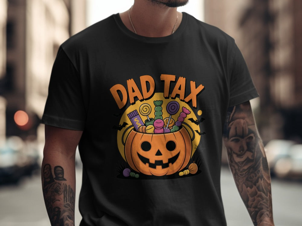 Skeleton Halloween Black Cat Pumpkin Ghost Spooky Season T-Shirt
