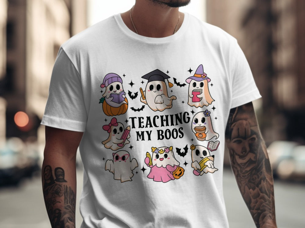 Halloween Spooky Teacher Ghost School Teachers Costume Classrooms T-Shirt