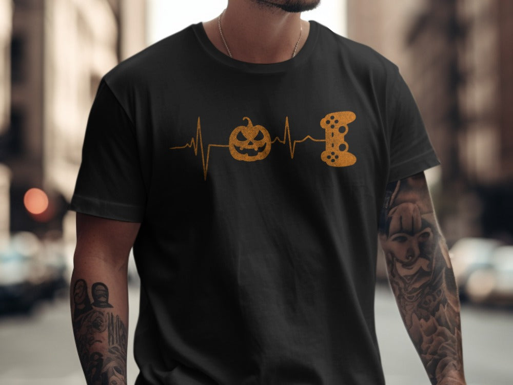Funny Halloween Skeleton Gamer Video Gaming Spooky controller T-Shirt
