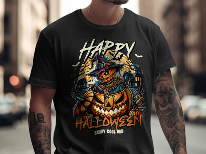 Happy Halloween Unisex T-shirt, Spooky Scarecrow Tee, Fall Festival Apparel, Halloween Costume Top, Casual Holiday Wear