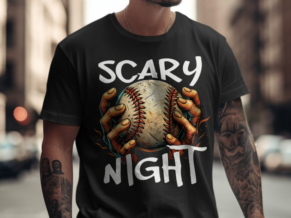 Baseball Player Halloween Pumpkin Skeleton Ghost Boo Spooky T-Shirt