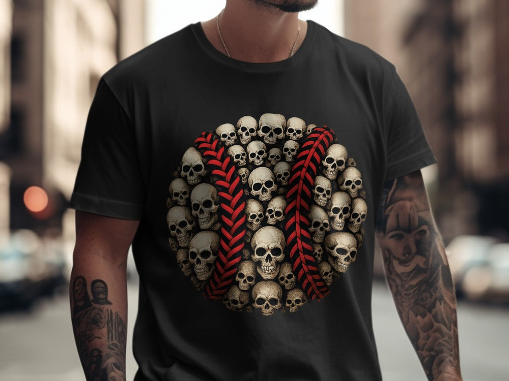 Baseball Player Halloween Pumpkin Skeleton Ghost Boo Spooky T-Shirt