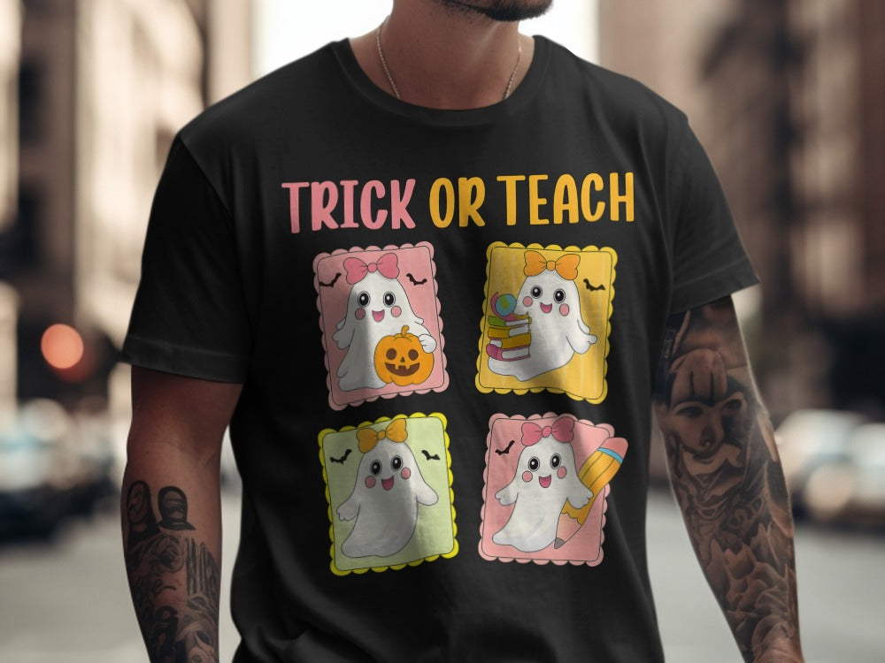 Halloween Spooky Teacher Ghost School Teachers Costume Classrooms T-Shirt