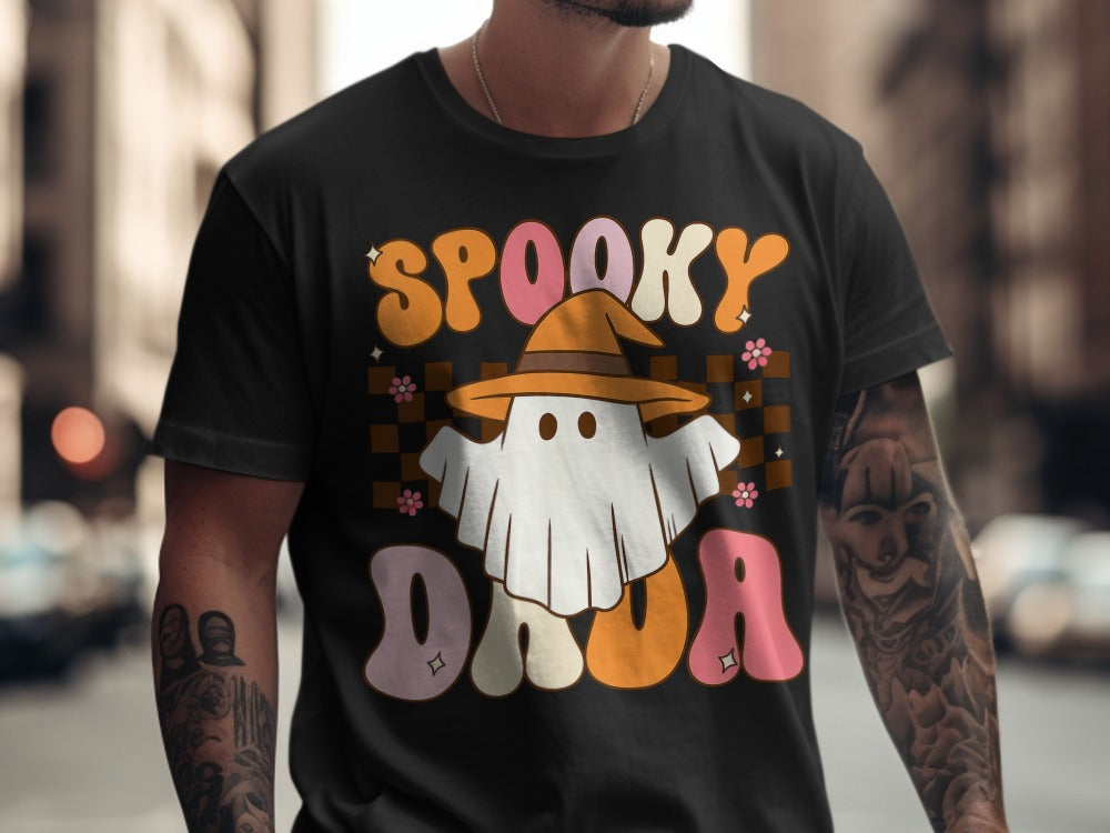 Ghoul Spooky Dad Funny Halloween Daddy Ghost Papa Pumpkin Spooky Season T-Shirt