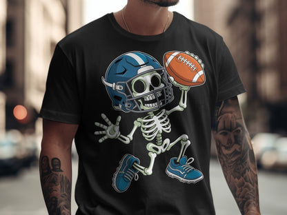 American Football Skeleton Halloween Spooky Sports Football Fan T-Shirt