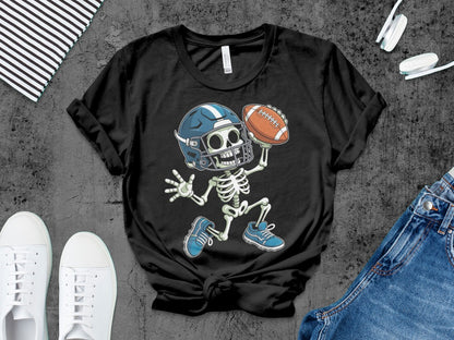 American Football Skeleton Halloween Spooky Sports Football Fan T-Shirt