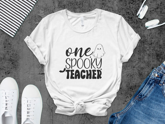 Halloween Spooky Teacher Ghost School Teachers Costume Classrooms T-Shirt