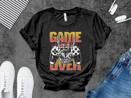 Funny Halloween Skeleton Gamer Video Gaming Spooky controller T-Shirt