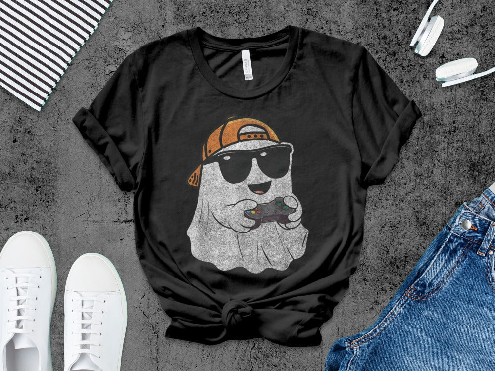 Funny Halloween Skeleton Gamer Video Gaming Spooky controller T-Shirt