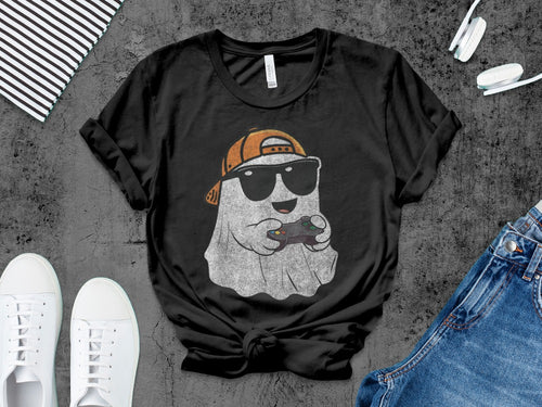 Funny Halloween Skeleton Gamer Video Gaming Spooky controller T-Shirt