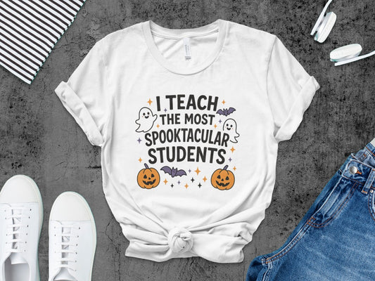 Halloween Spooky Teacher Ghost School Teachers Costume Classrooms T-Shirt