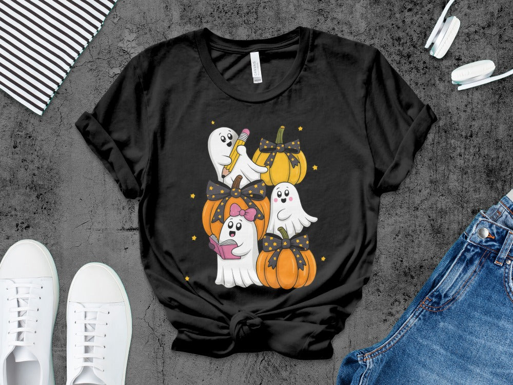 Halloween Spooky Teacher Ghost School Teachers Costume Classrooms T-Shirt