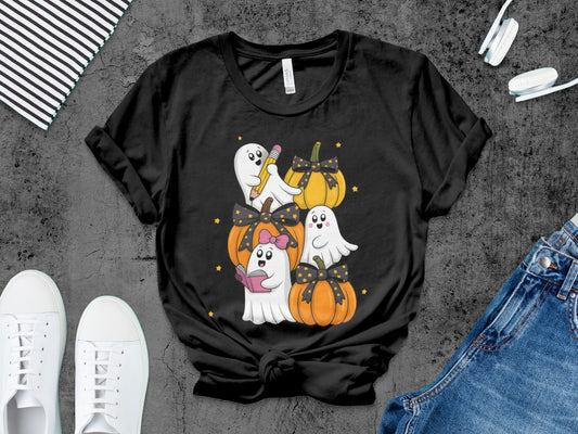 Halloween Spooky Teacher Ghost School Teachers Costume Classrooms T-Shirt