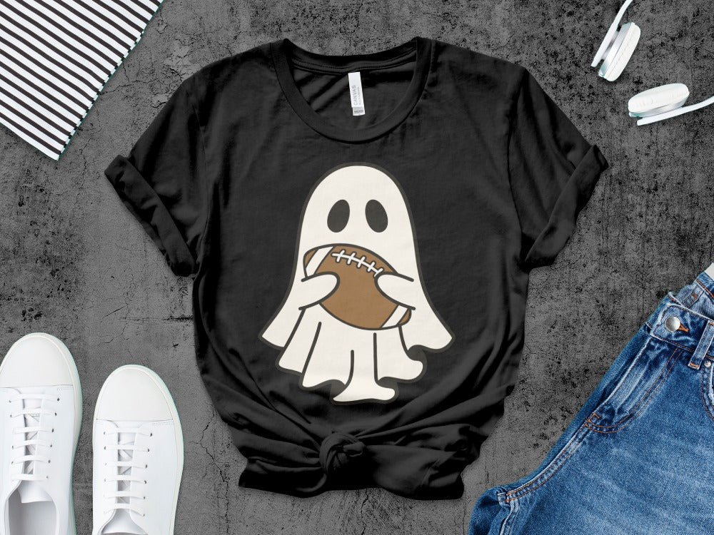 American Football Skeleton Halloween Spooky Sports Football Fan T-Shirt