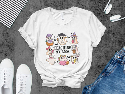 Halloween Spooky Teacher Ghost School Teachers Costume Classrooms T-Shirt