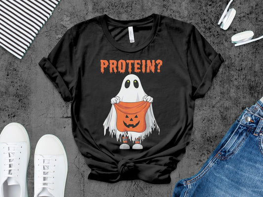 Working Out Ghost Gym Halloween Fitness Weightlifting Horror Exercise T-Shirt