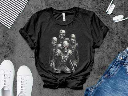 American Football Skeleton Halloween Spooky Sports Football Fan T-Shirt