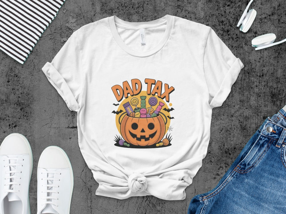 Skeleton Halloween Black Cat Pumpkin Ghost Spooky Season T-Shirt