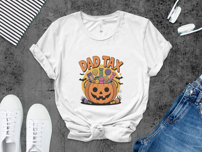 Skeleton Halloween Black Cat Pumpkin Ghost Spooky Season T-Shirt