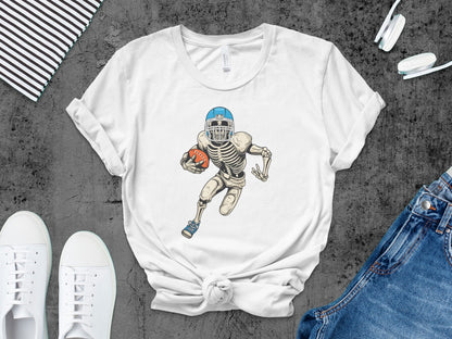 American Football Skeleton Halloween Spooky Sports Football Fan T-Shirt