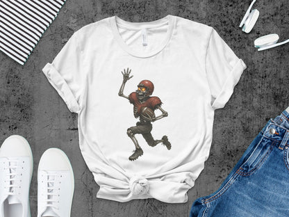 American Football Skeleton Halloween Spooky Sports Football Fan T-Shirt