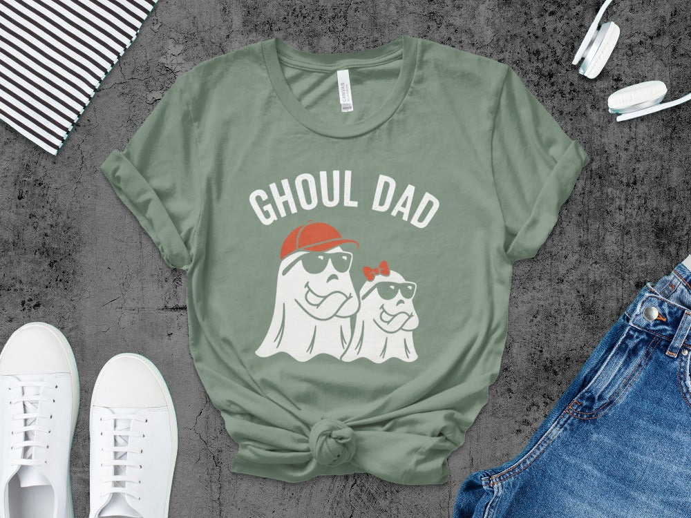 Ghoul Dad Unisex Garment-Dyed T-Shirt | Halloween Funny Shirt, Halloween Daddy Ghost Papa Pumpkin Spooky Season