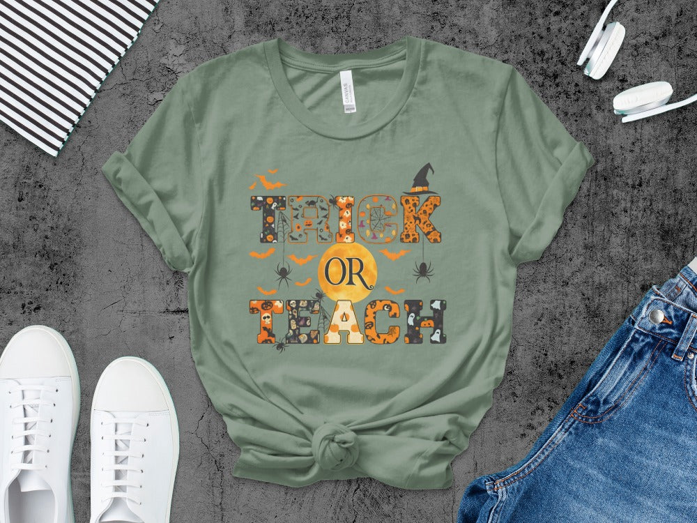 Halloween Spooky Teacher Ghost School Teachers Costume Classrooms T-Shirt