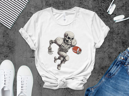 American Football Skeleton Halloween Spooky Sports Football Fan T-Shirt