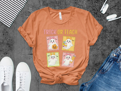 Halloween Spooky Teacher Ghost School Teachers Costume Classrooms T-Shirt