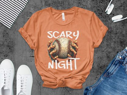 Baseball Player Halloween Pumpkin Skeleton Ghost Boo Spooky T-Shirt