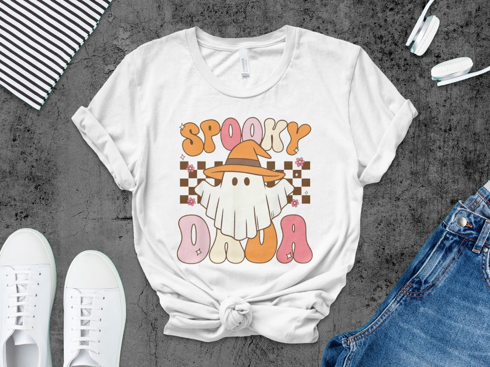 Ghoul Spooky Dad Funny Halloween Daddy Ghost Papa Pumpkin Spooky Season T-Shirt