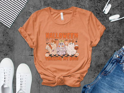 Halloween Spooky Teacher Ghost School Teachers Costume Classrooms T-Shirt