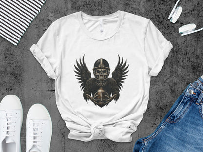 American Football Skeleton Halloween Spooky Sports Football Fan T-Shirt
