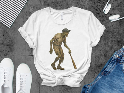 Baseball Player Halloween Pumpkin Skeleton Ghost Boo Spooky T-Shirt