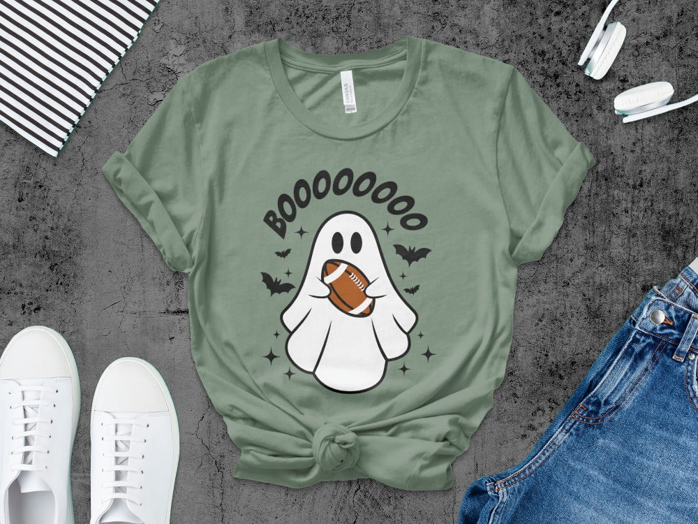 American Football Skeleton Halloween Spooky Sports Football Fan T-Shirt