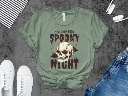 Baseball Player Halloween Pumpkin Skeleton Ghost Boo Spooky T-Shirt