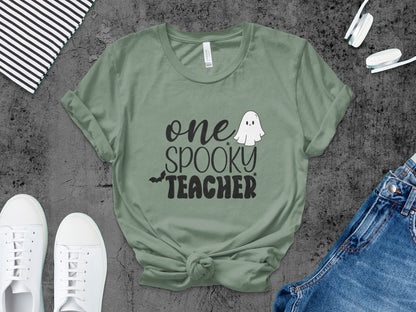 Halloween Spooky Teacher Ghost School Teachers Costume Classrooms T-Shirt