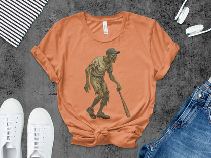 Baseball Player Halloween Pumpkin Skeleton Ghost Boo Spooky T-Shirt