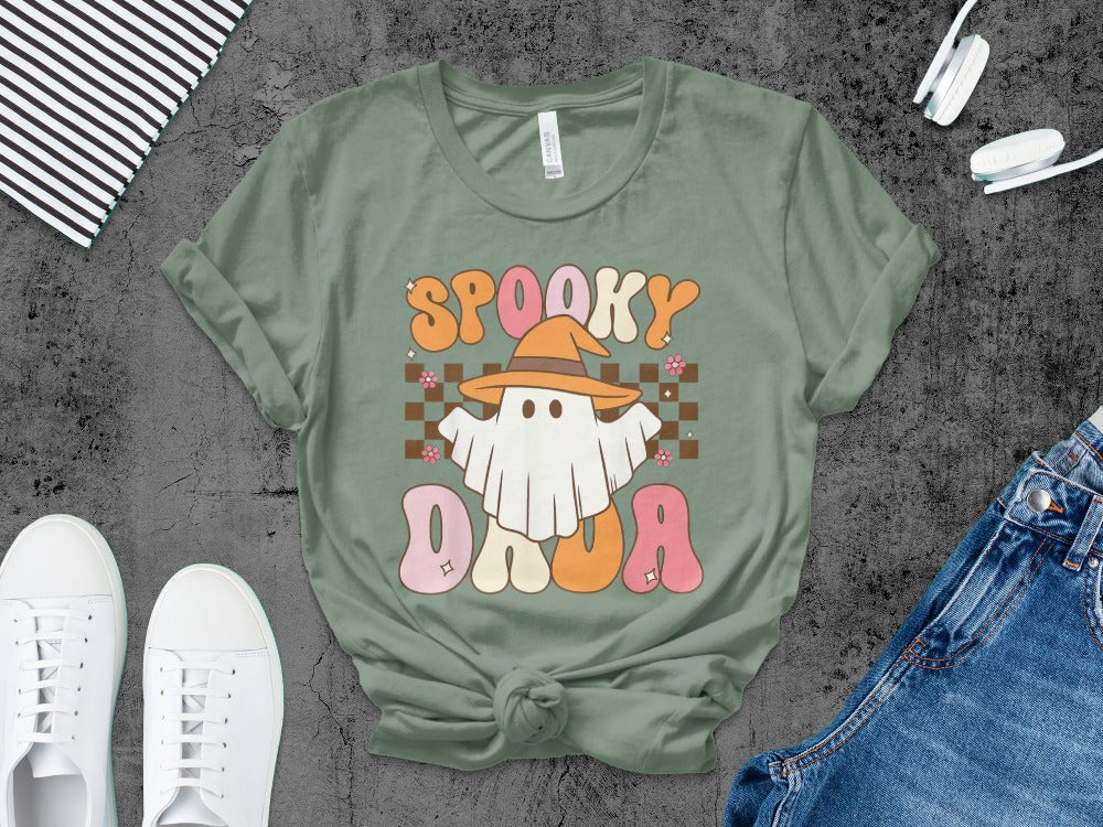 Ghoul Spooky Dad Funny Halloween Daddy Ghost Papa Pumpkin Spooky Season T-Shirt