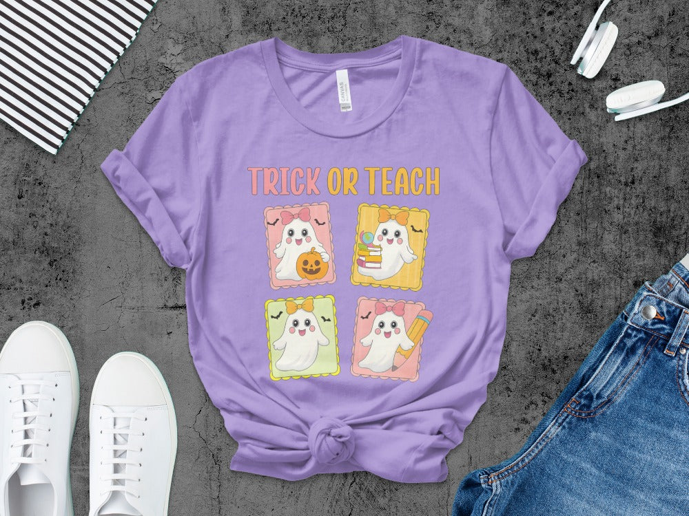 Halloween Spooky Teacher Ghost School Teachers Costume Classrooms T-Shirt