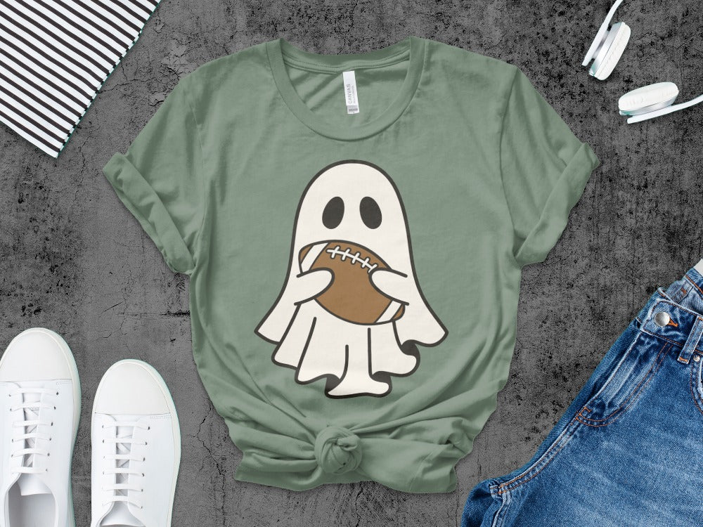 American Football Skeleton Halloween Spooky Sports Football Fan T-Shirt
