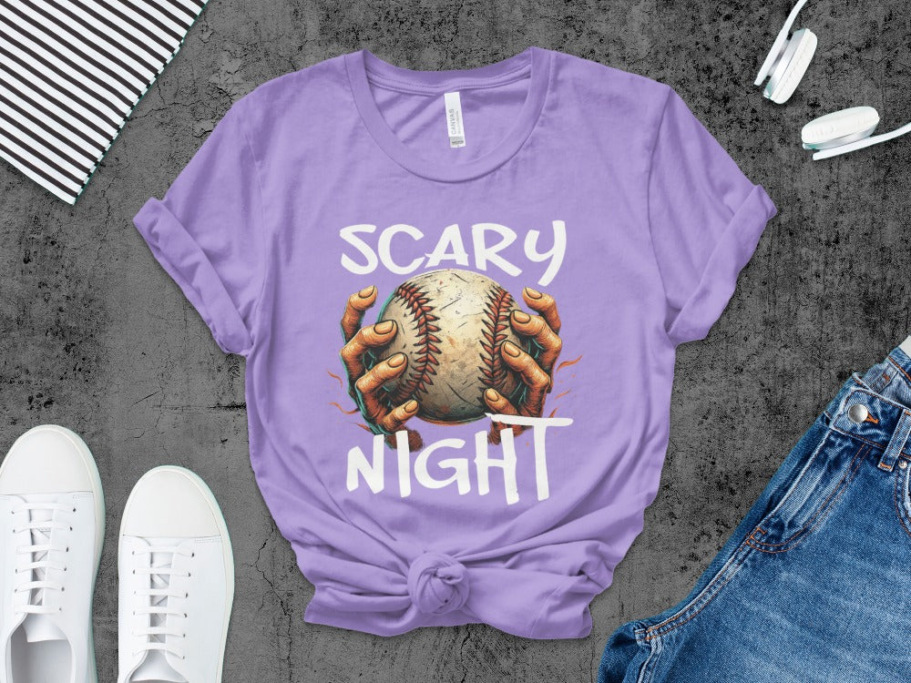 Baseball Player Halloween Pumpkin Skeleton Ghost Boo Spooky T-Shirt