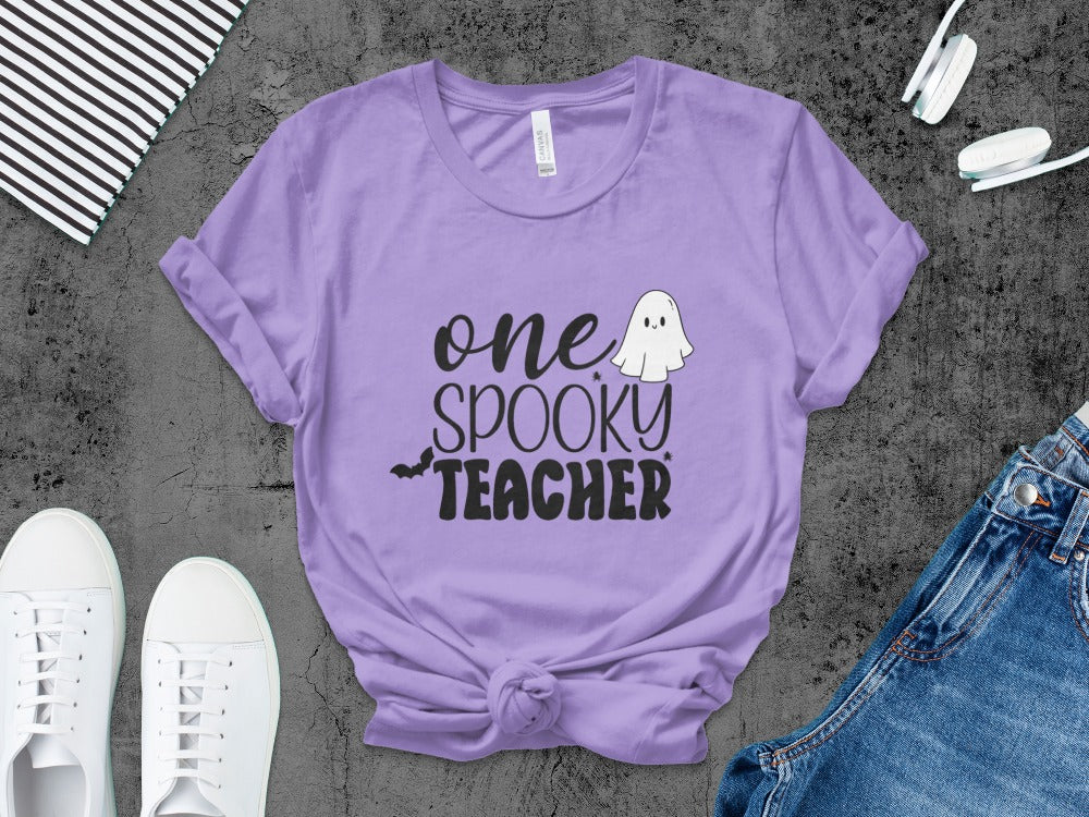 Halloween Spooky Teacher Ghost School Teachers Costume Classrooms T-Shirt