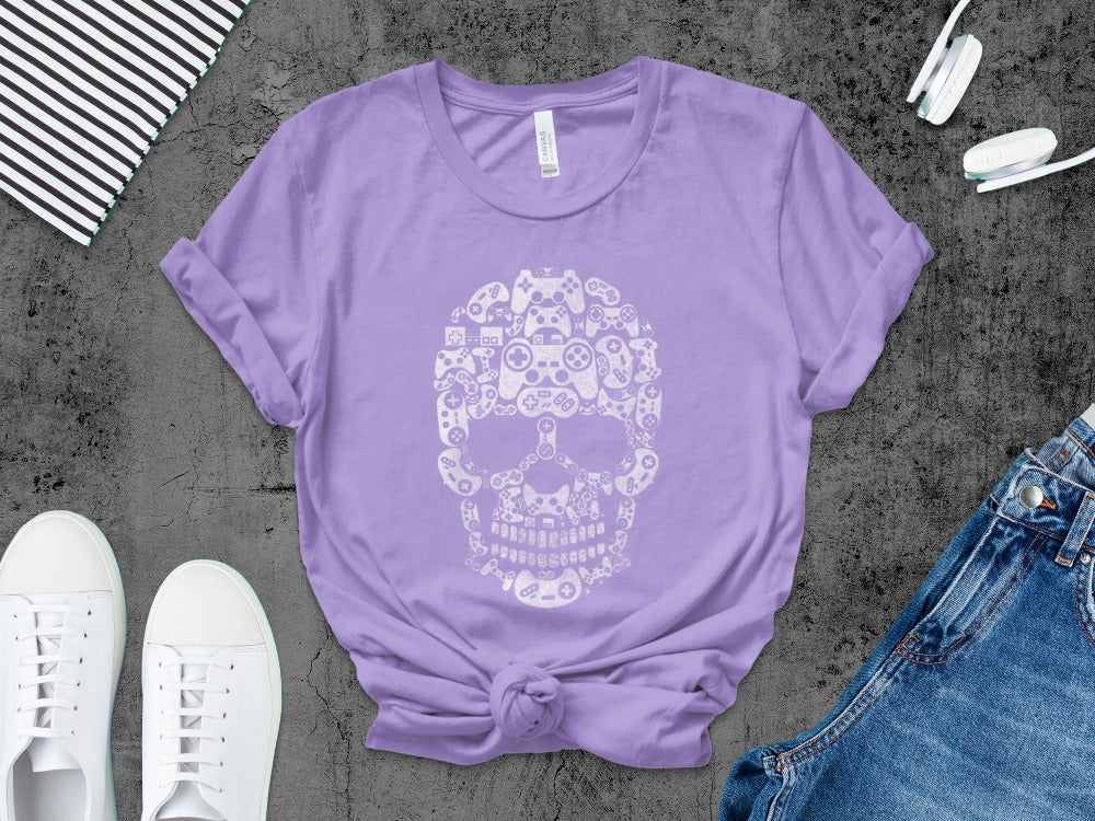 Funny Halloween Skeleton Gamer Video Gaming Spooky controller T-Shirt