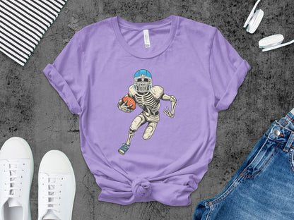American Football Skeleton Halloween Spooky Sports Football Fan T-Shirt