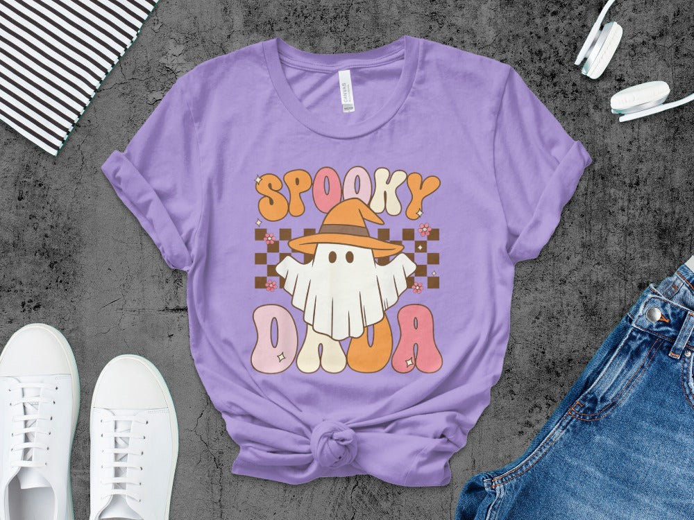 Ghoul Spooky Dad Funny Halloween Daddy Ghost Papa Pumpkin Spooky Season T-Shirt