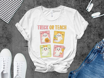 Halloween Spooky Teacher Ghost School Teachers Costume Classrooms T-Shirt