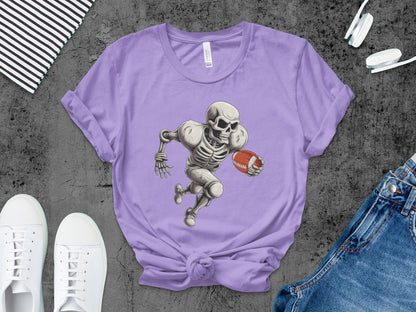 American Football Skeleton Halloween Spooky Sports Football Fan T-Shirt